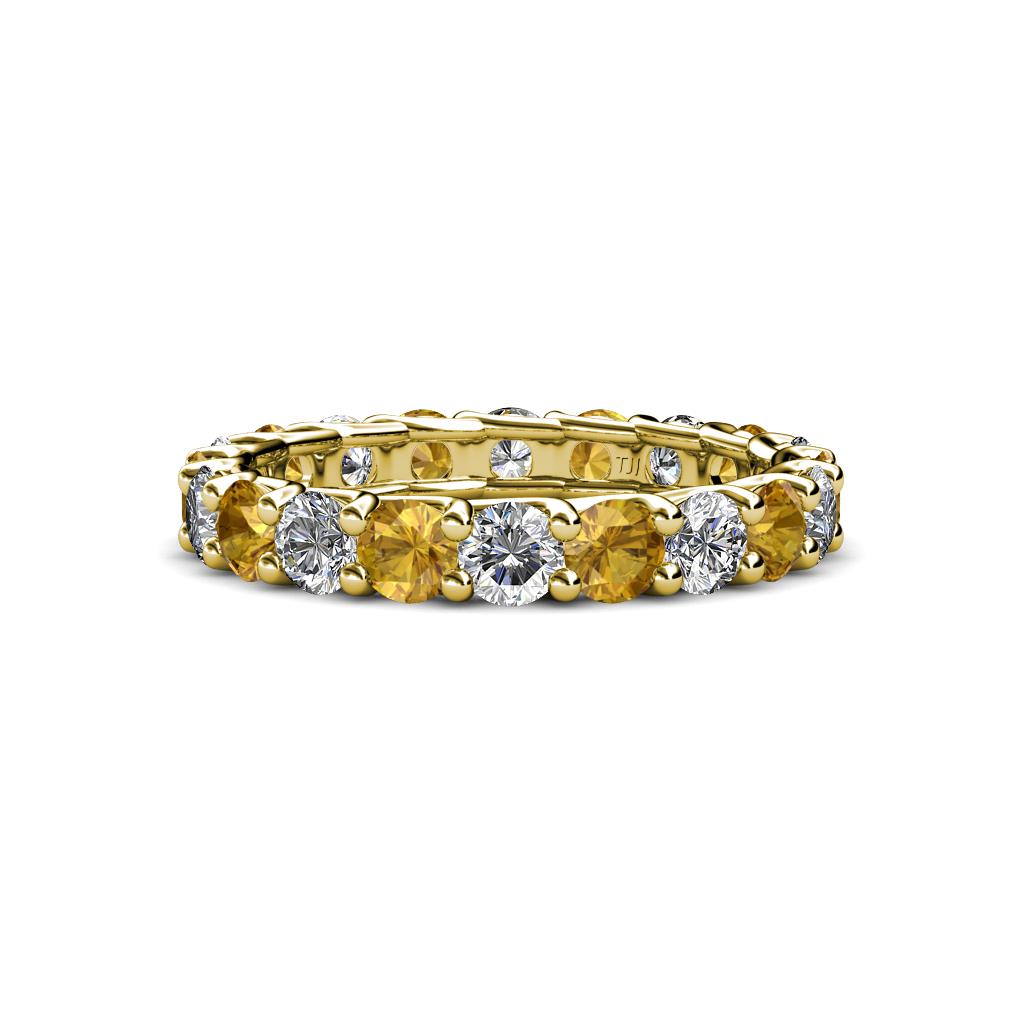 Laida 3.40 mm Citrine and Lab Grown Diamond Eternity Band 