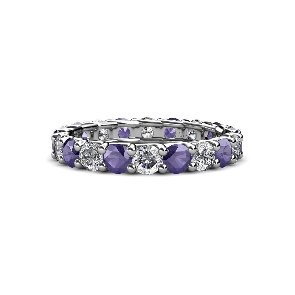 Laida 3.40 mm Iolite and Lab Grown Diamond Eternity Band 