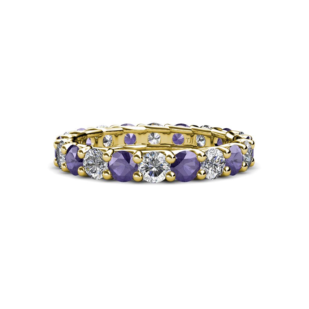 Laida 3.40 mm Iolite and Lab Grown Diamond Eternity Band 