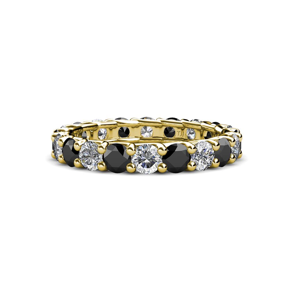Laida 3.40 mm Black Diamond and Lab Grown Diamond Eternity Band 