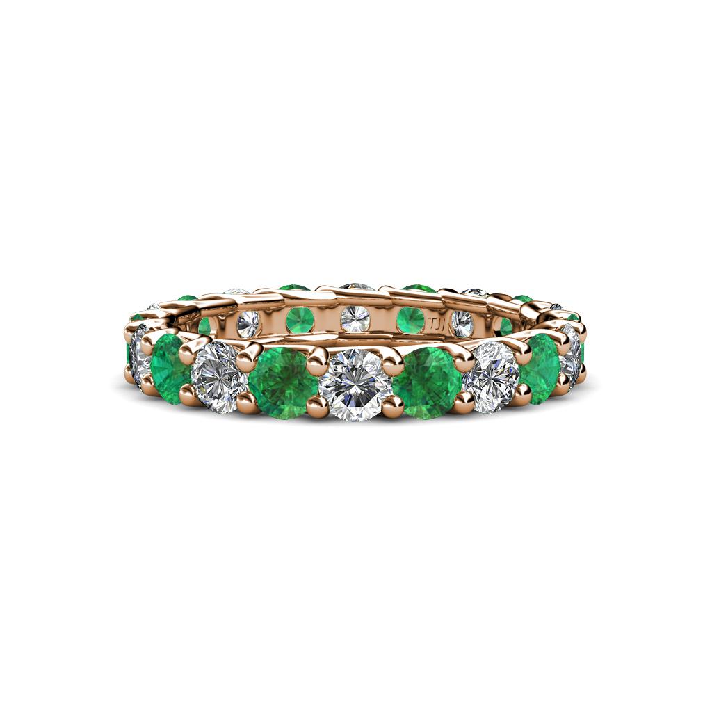 Laida 3.40 mm Emerald and Lab Grown Diamond Eternity Band 