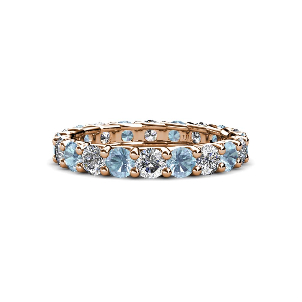 Laida 3.40 mm Aquamarine and Lab Grown Diamond Eternity Band 