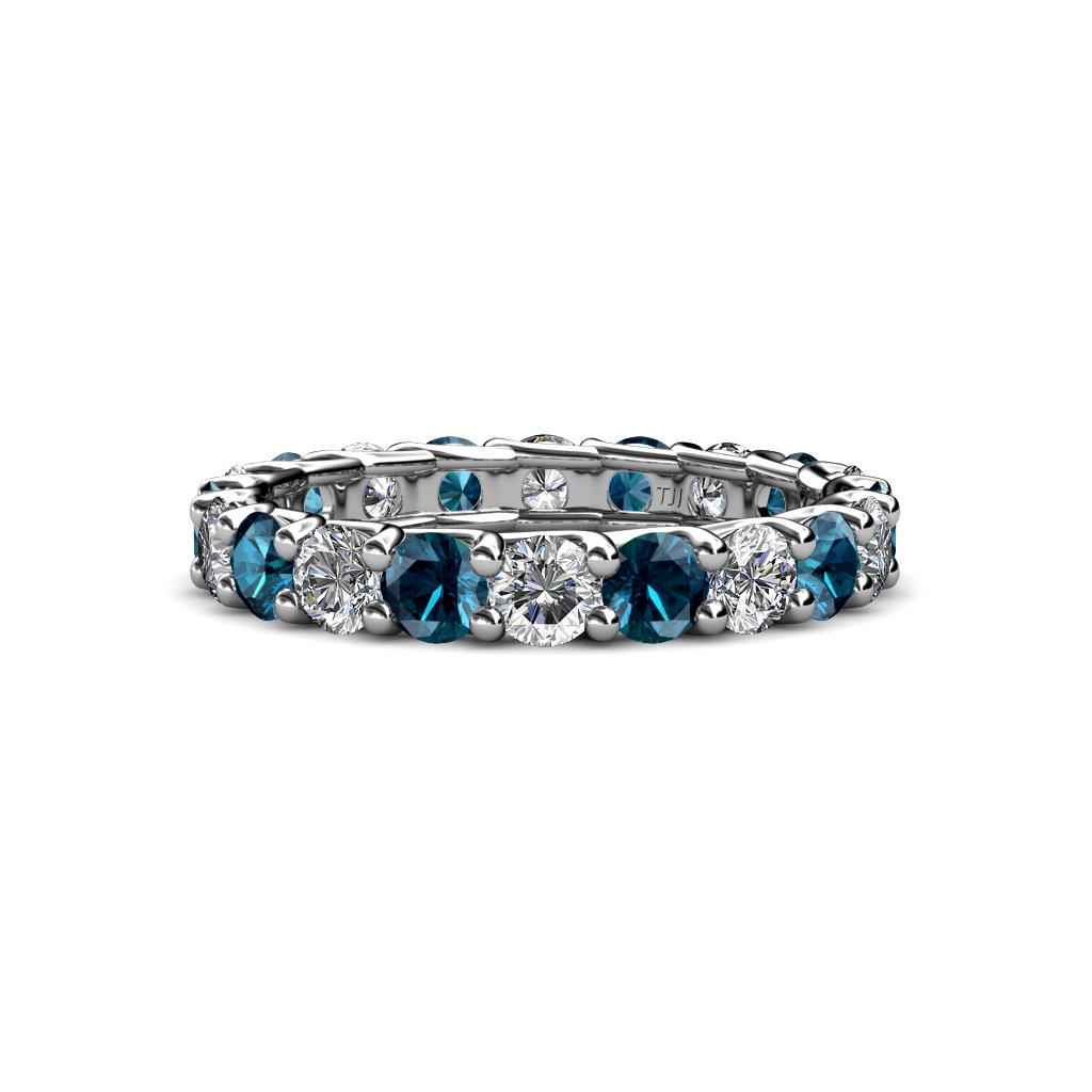Laida 3.40 mm Blue Diamond and Lab Grown Diamond Eternity Band 