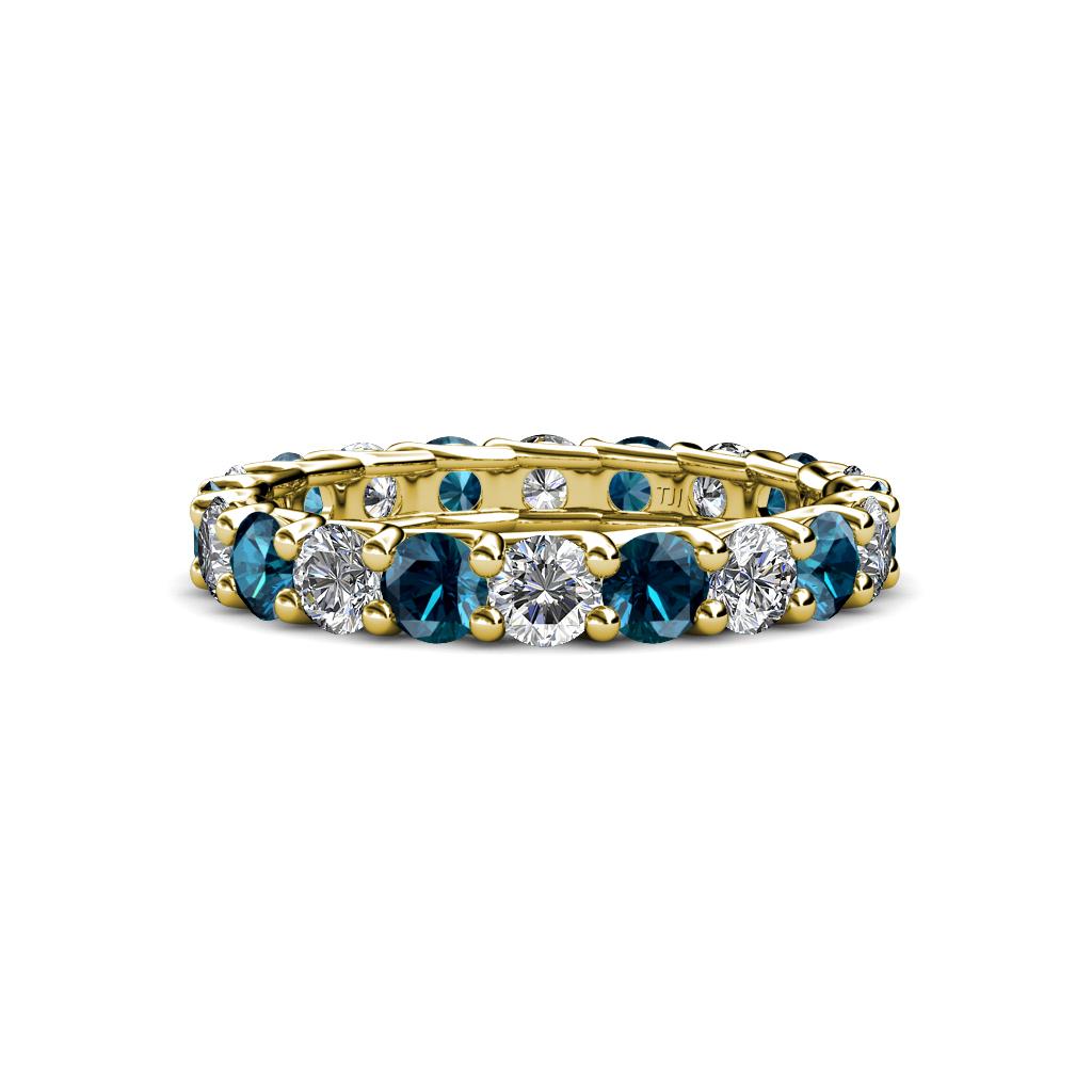 Laida 3.40 mm Blue Diamond and Lab Grown Diamond Eternity Band 