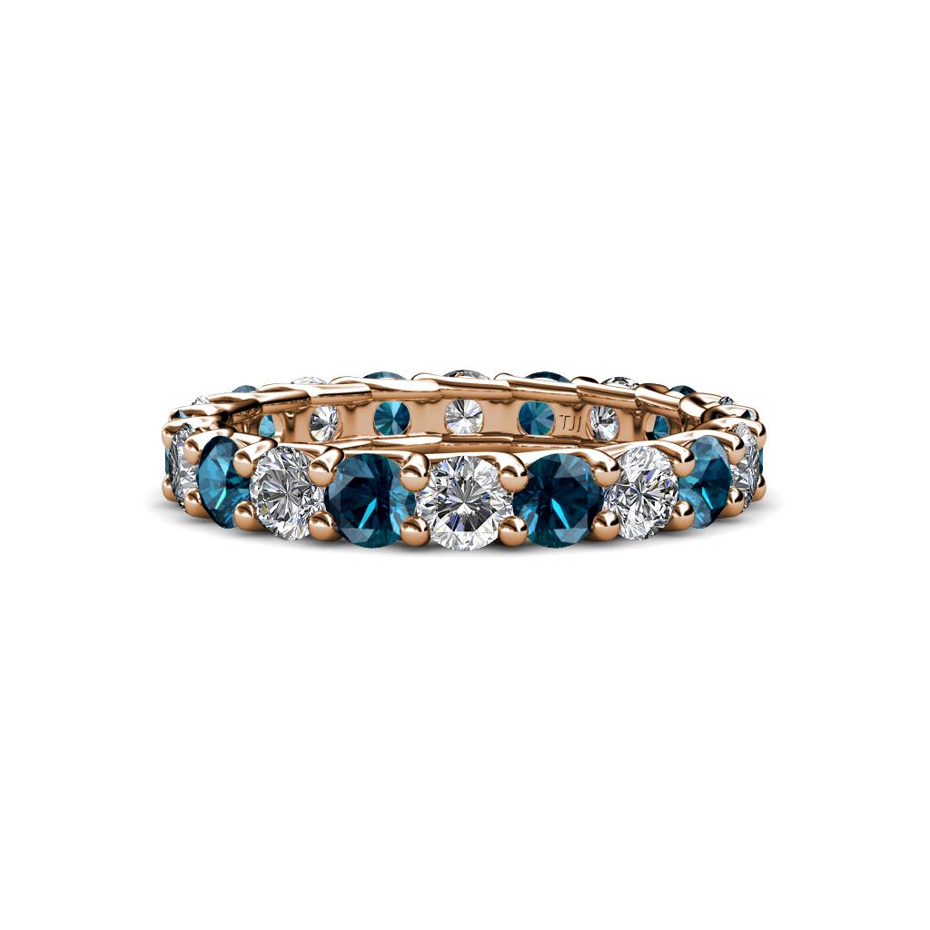 Laida 3.40 mm Blue Diamond and Lab Grown Diamond Eternity Band 