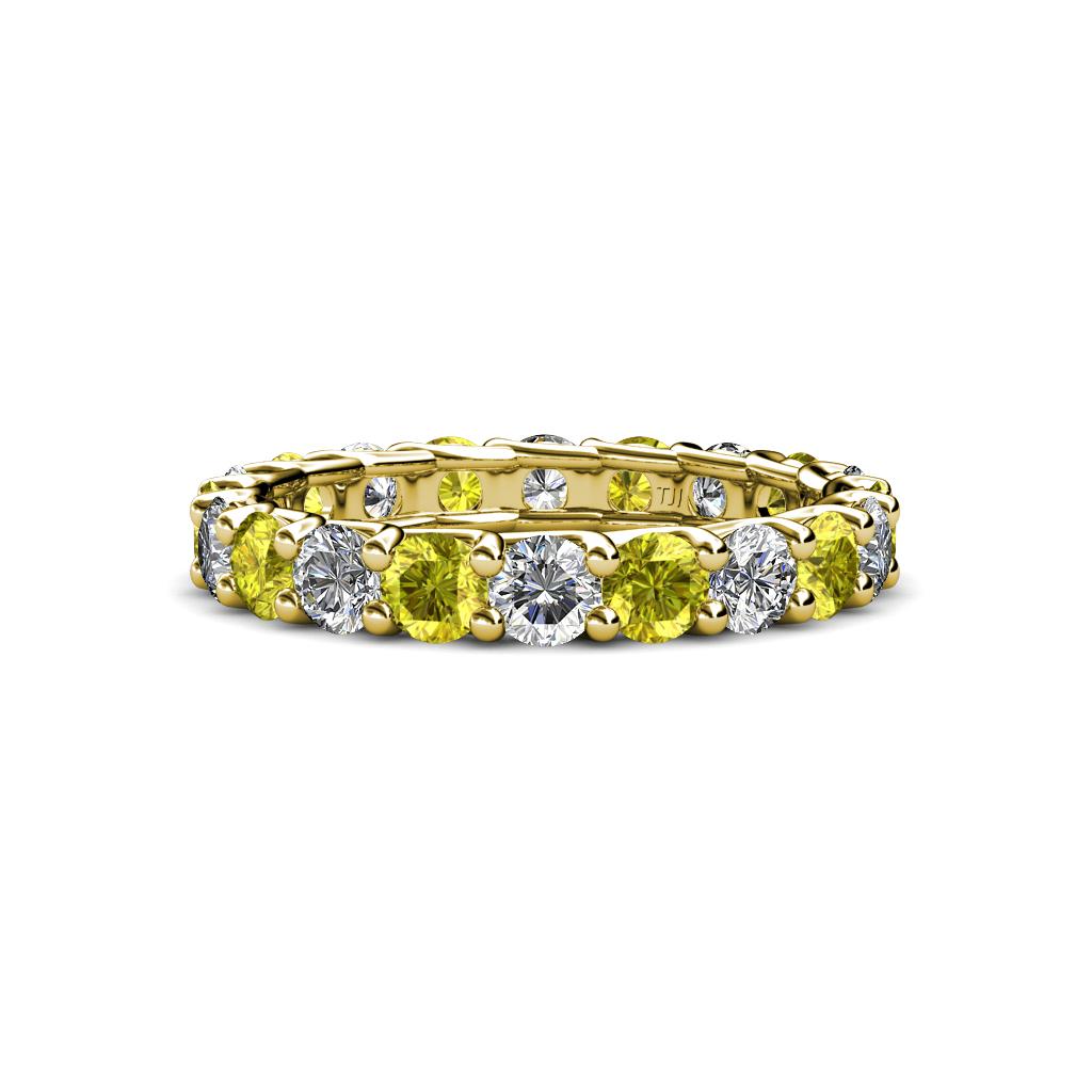 Laida 3.40 mm Yellow Diamond and Lab Grown Diamond Eternity Band 
