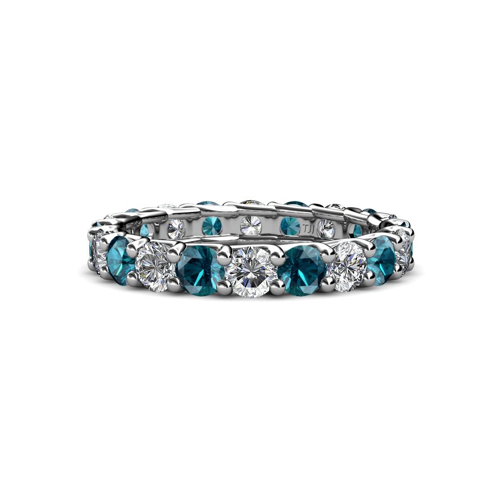 Laida 3.40 mm London Blue Topaz and Lab Grown Diamond Eternity Band 