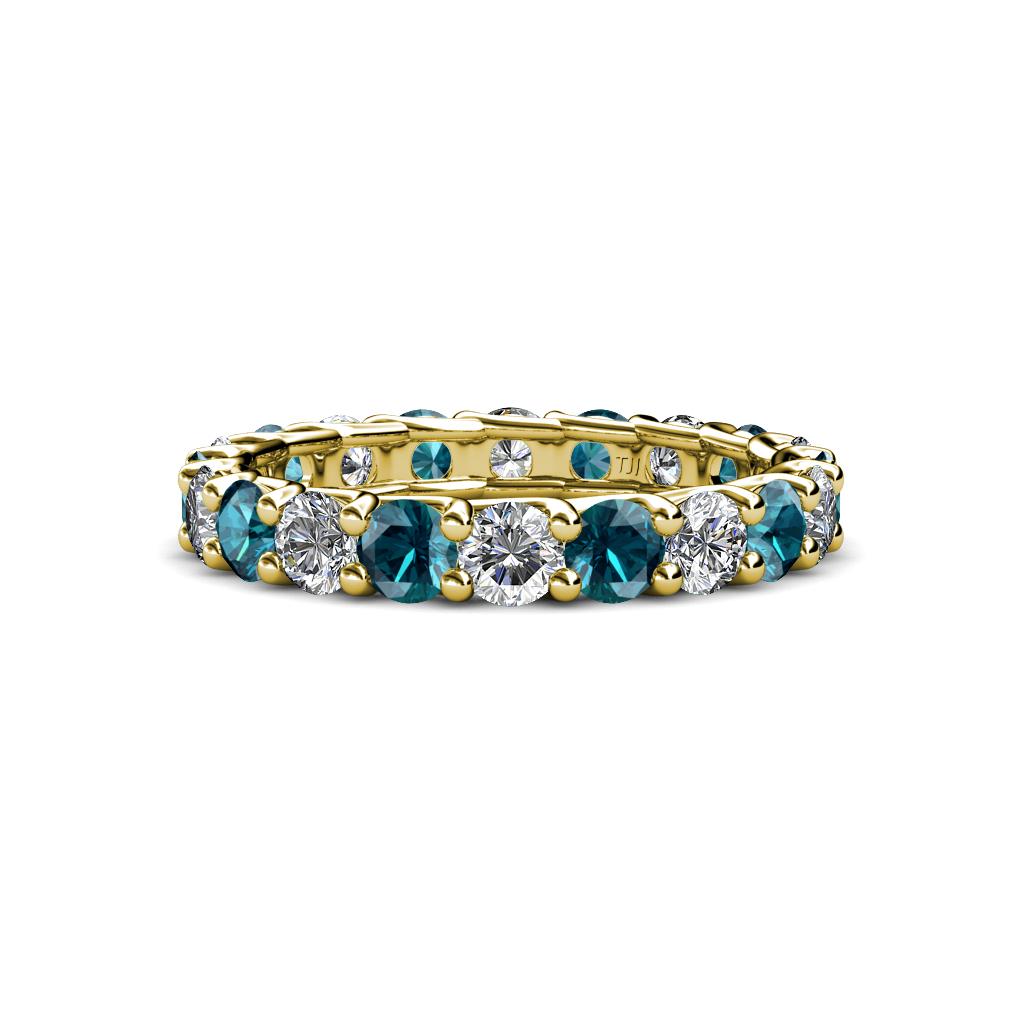 Laida 3.40 mm London Blue Topaz and Lab Grown Diamond Eternity Band 