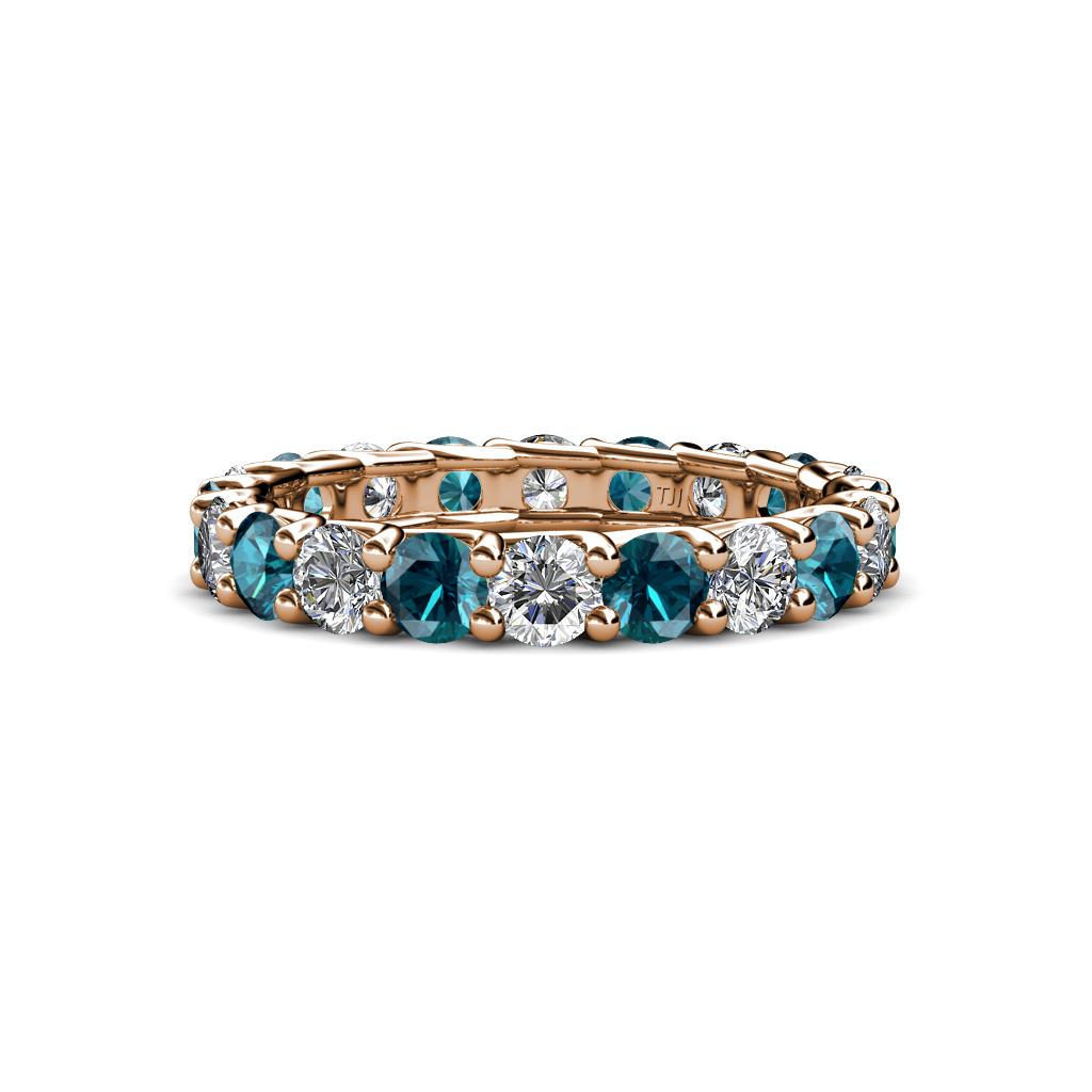 Laida 3.40 mm London Blue Topaz and Lab Grown Diamond Eternity Band 