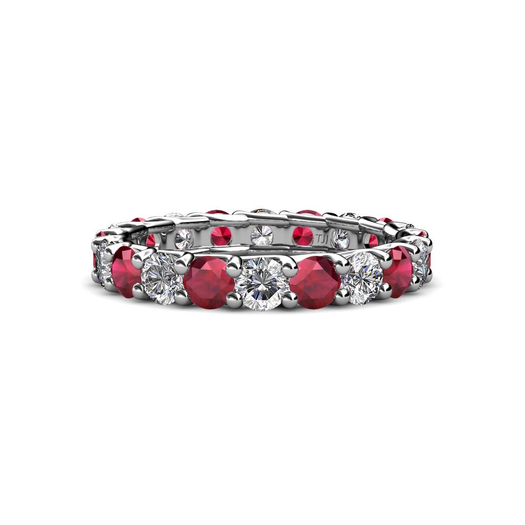 Laida 3.40 mm Ruby and Lab Grown Diamond Eternity Band 