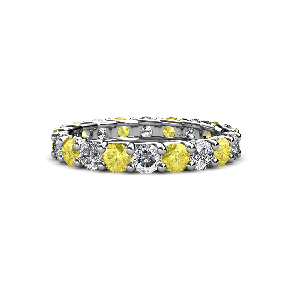 Laida 3.40 mm Yellow Sapphire and Lab Grown Diamond Eternity Band 