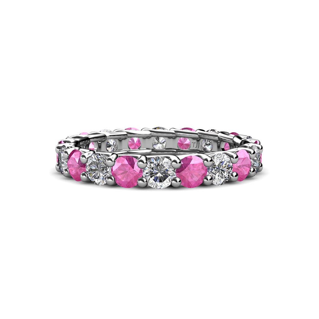 Laida 3.40 mm Pink Sapphire and Lab Grown Diamond Eternity Band 