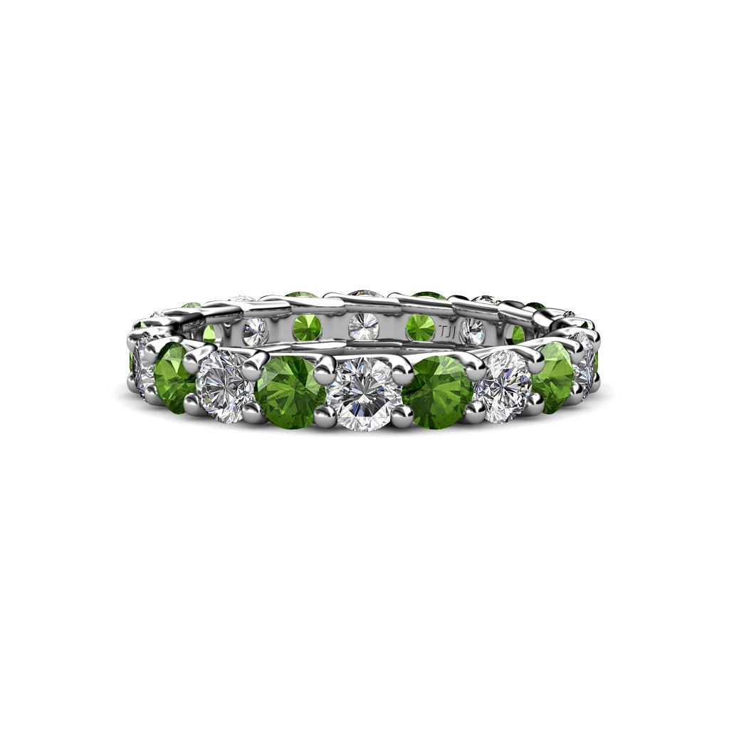 Laida 3.40 mm Green Garnet and Lab Grown Diamond Eternity Band 