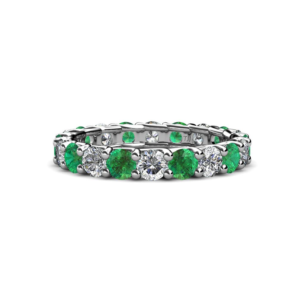 Laida 3.40 mm Emerald and Lab Grown Diamond Eternity Band 