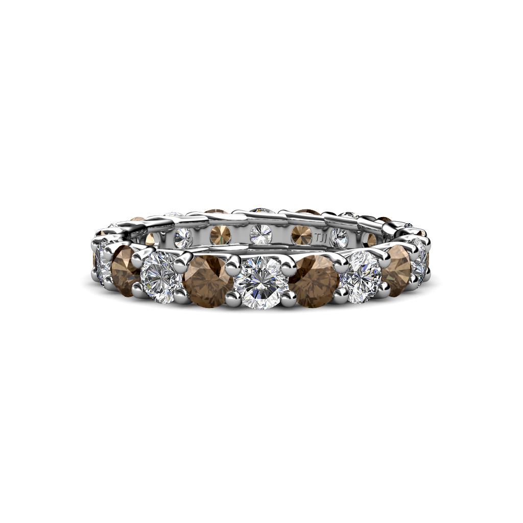 Laida 3.40 mm Smoky Quartz and Lab Grown Diamond Eternity Band 