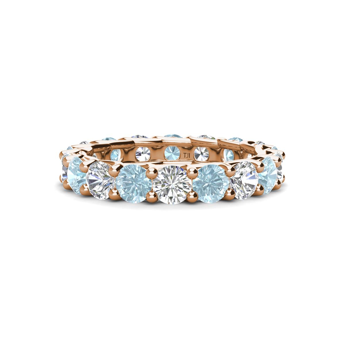 Laida 3.80 mm Aquamarine and Lab Grown Diamond Eternity Band 