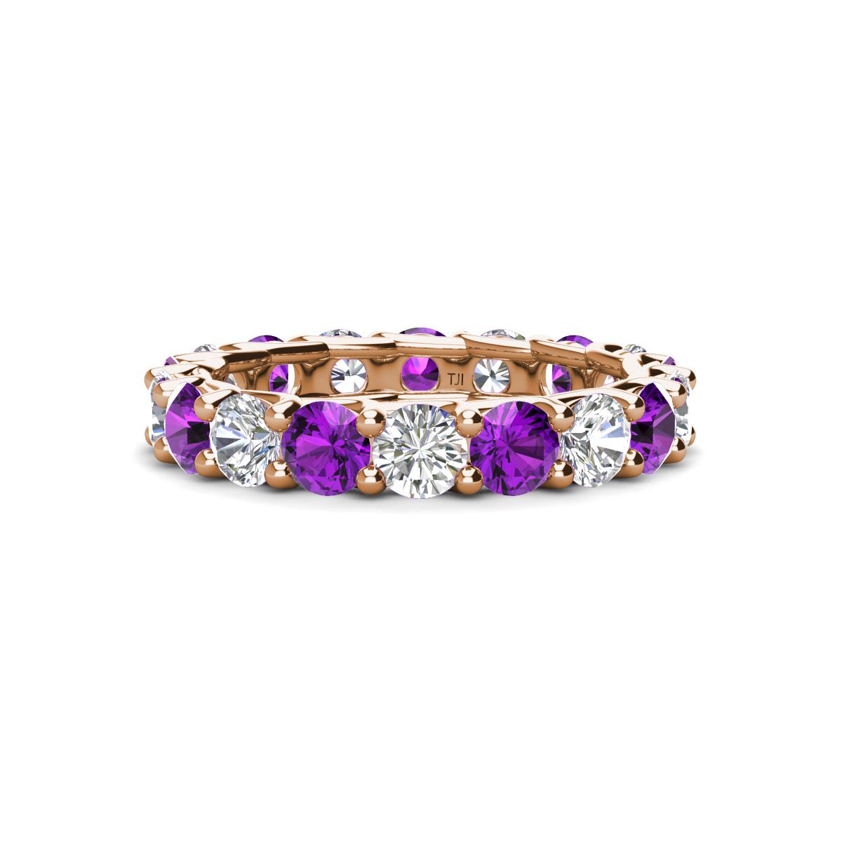 Laida 3.80 mm Amethyst and Lab Grown Diamond Eternity Band 