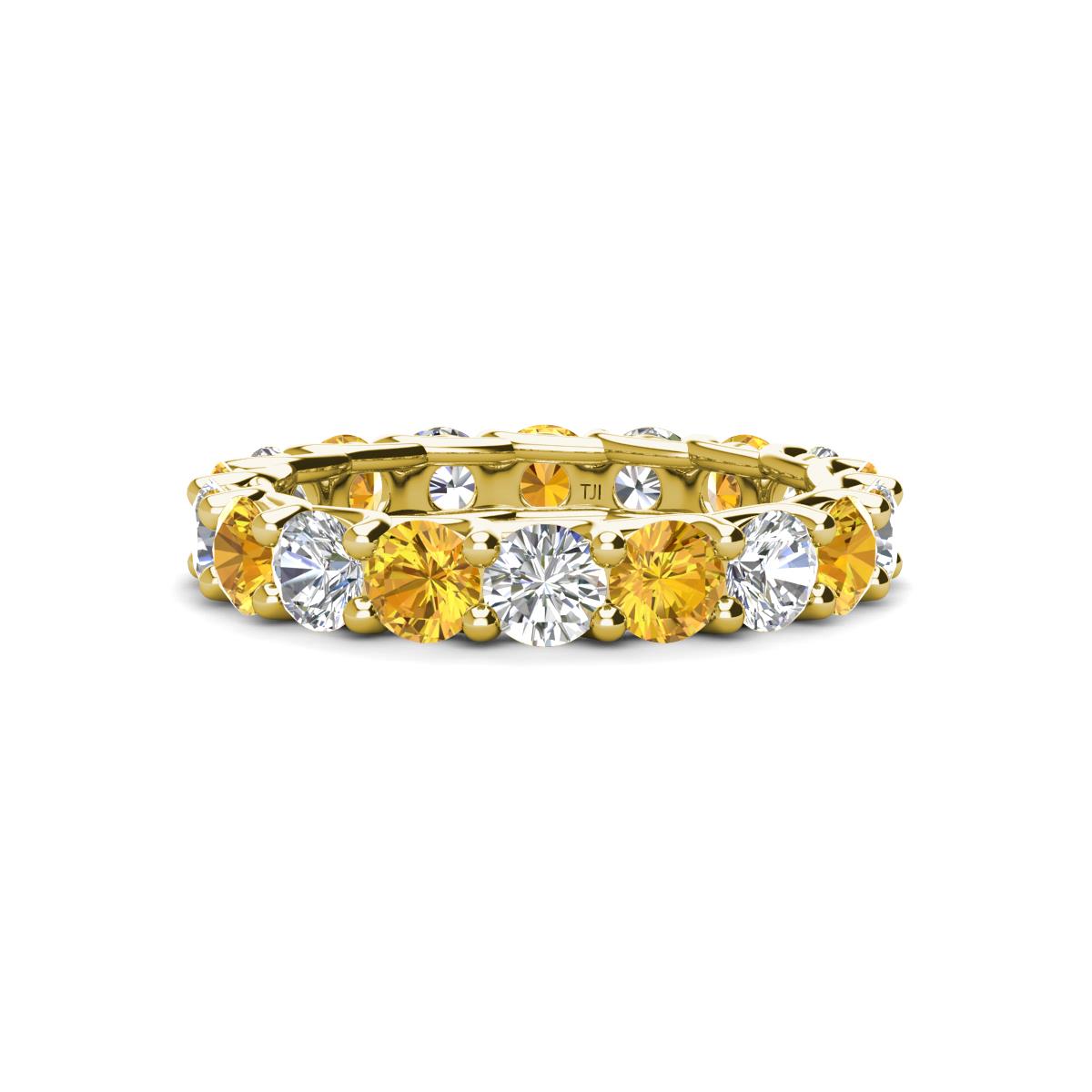 Laida 3.80 mm Citrine and Lab Grown Diamond Eternity Band 