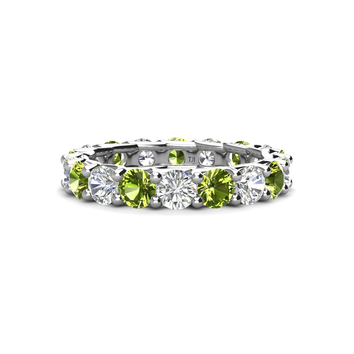 Laida 3.80 mm Peridot and Lab Grown Diamond Eternity Band 