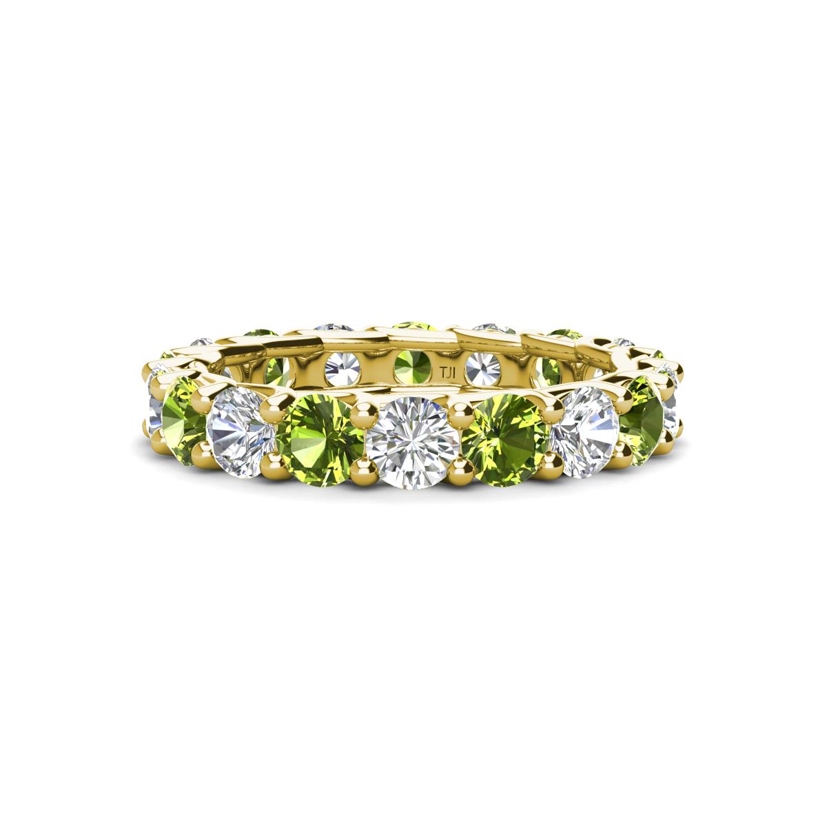 Laida 3.80 mm Peridot and Lab Grown Diamond Eternity Band 