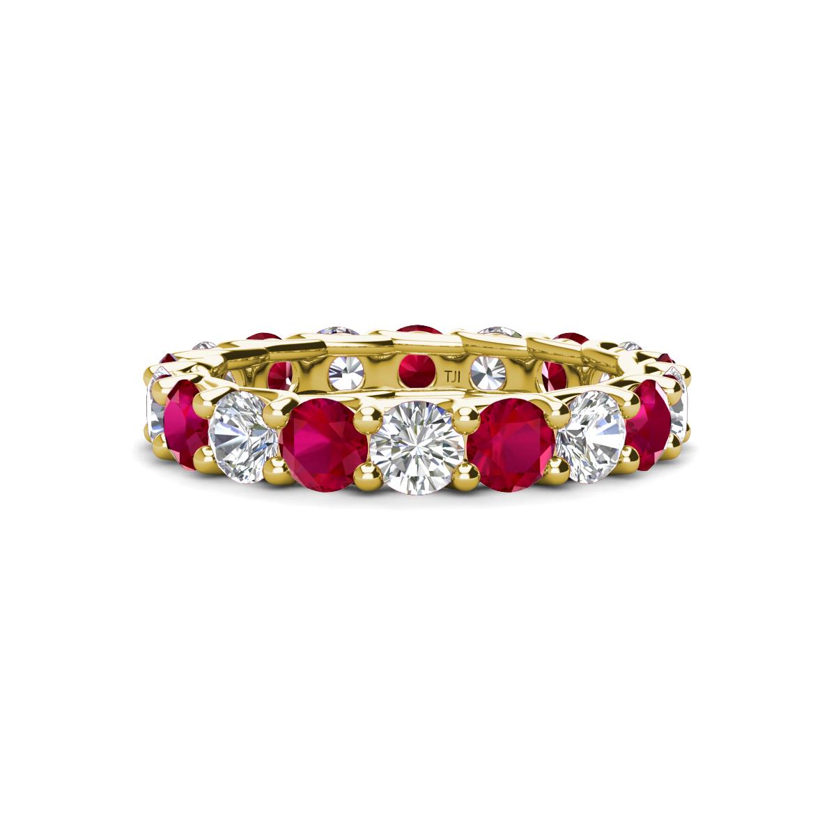 Laida 3.80 mm Ruby and Lab Grown Diamond Eternity Band 