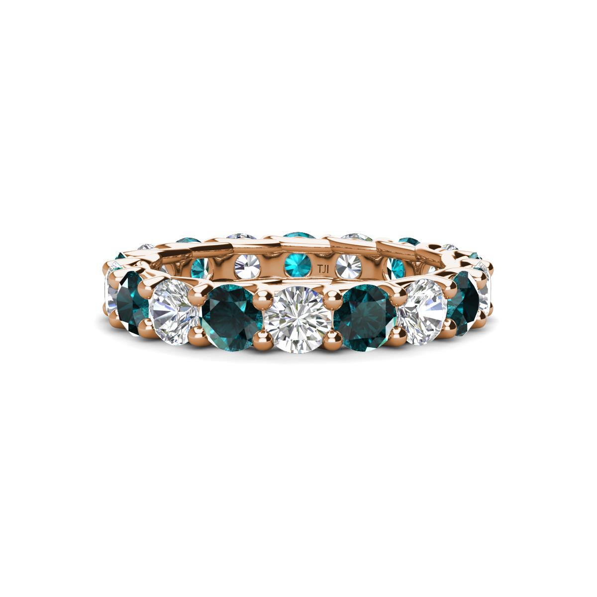Laida 3.80 mm London Blue Topaz and Lab Grown Diamond Eternity Band 