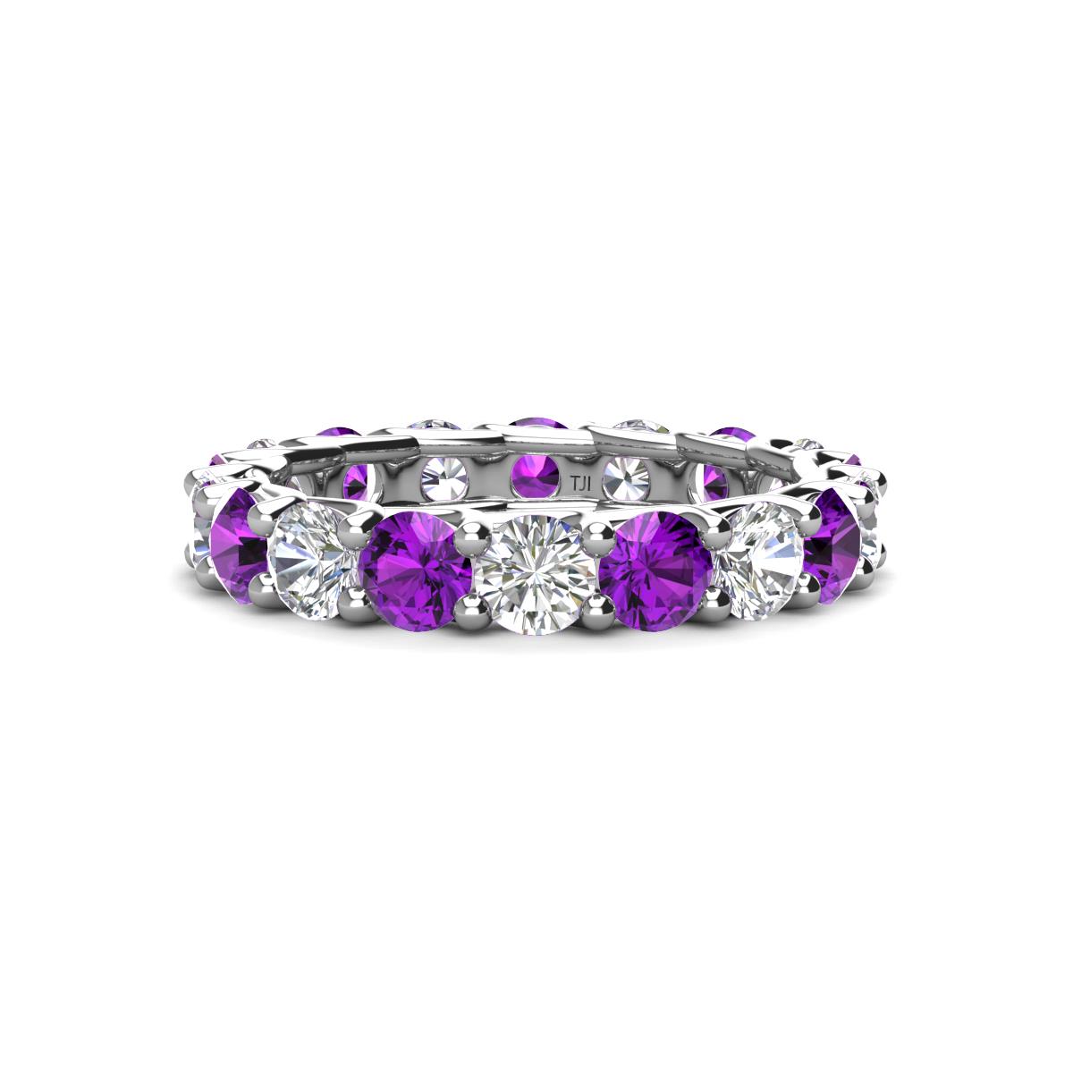 Laida 3.80 mm Amethyst and Lab Grown Diamond Eternity Band 