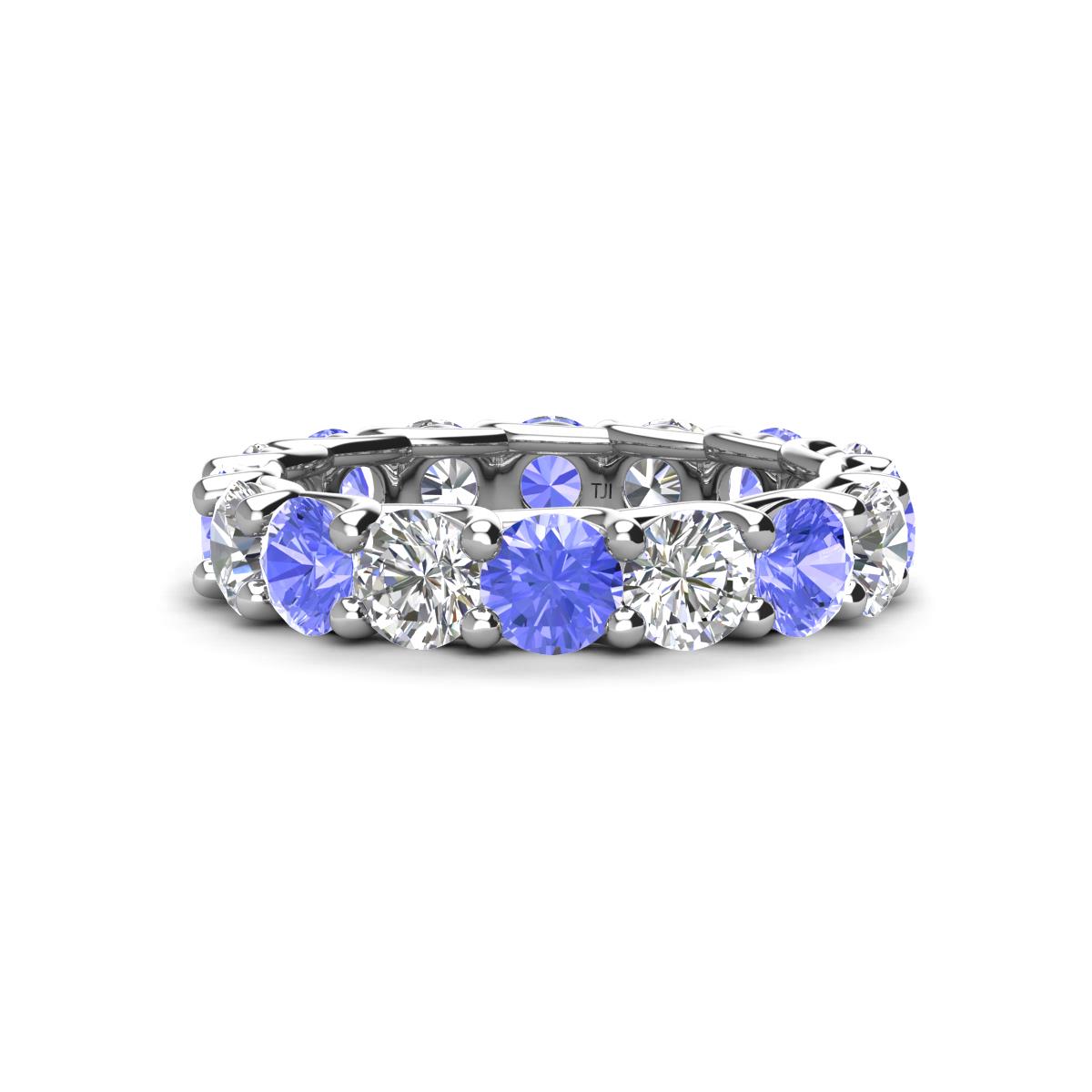 Laida 4.00 mm Tanzanite and Lab Grown Diamond Eternity Band 