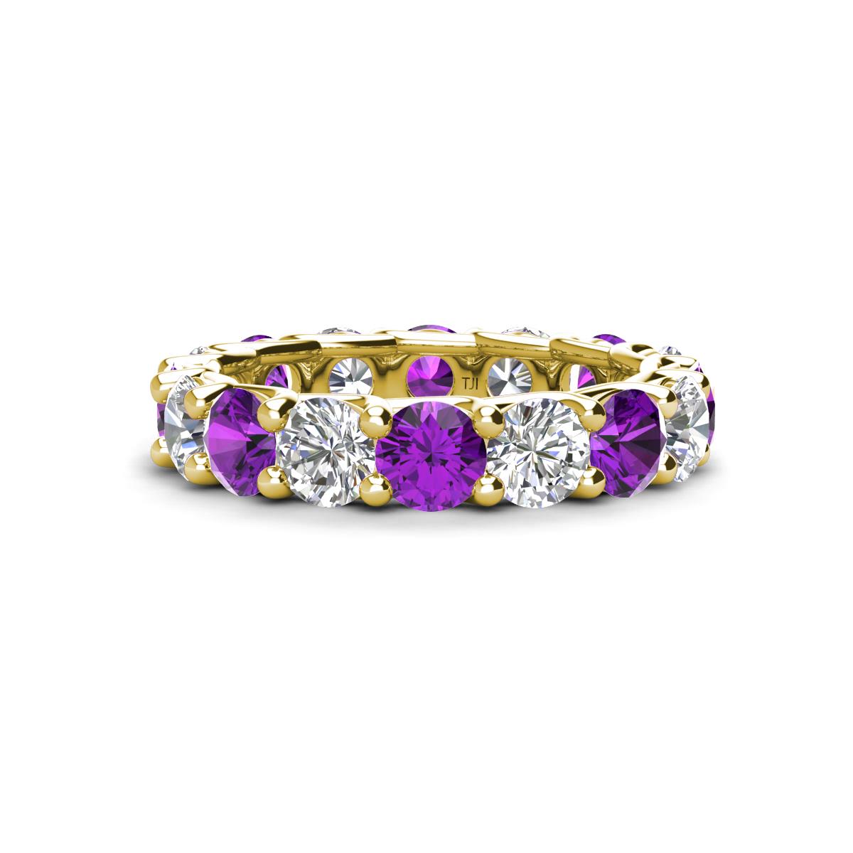 Laida 4.00 mm Amethyst and Lab Grown Diamond Eternity Band 