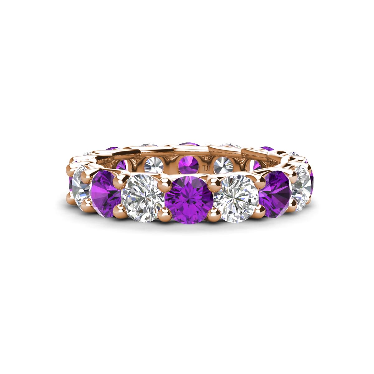 Laida 4.00 mm Amethyst and Lab Grown Diamond Eternity Band 