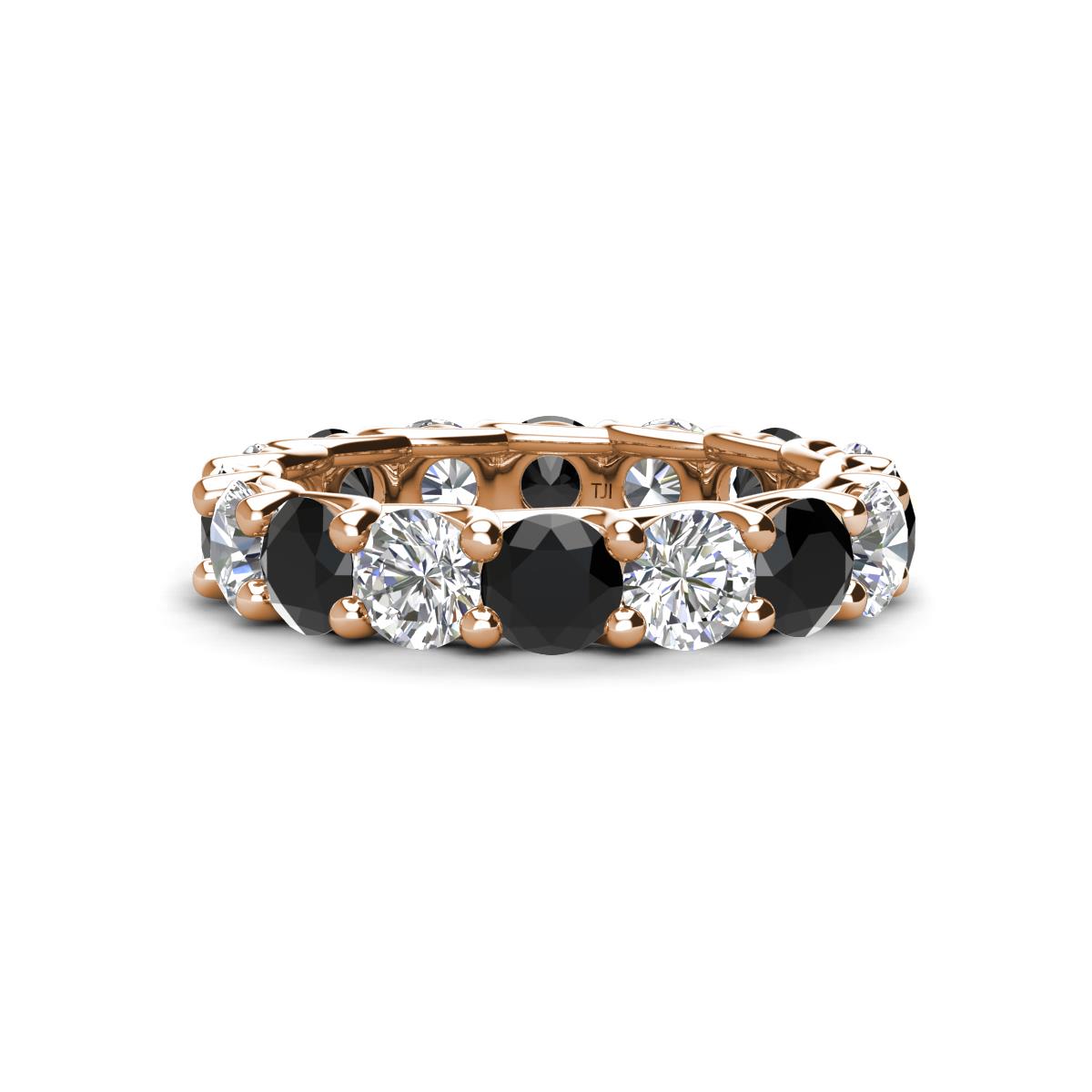 Laida 4.00 mm Black Diamond and Lab Grown Diamond Eternity Band 