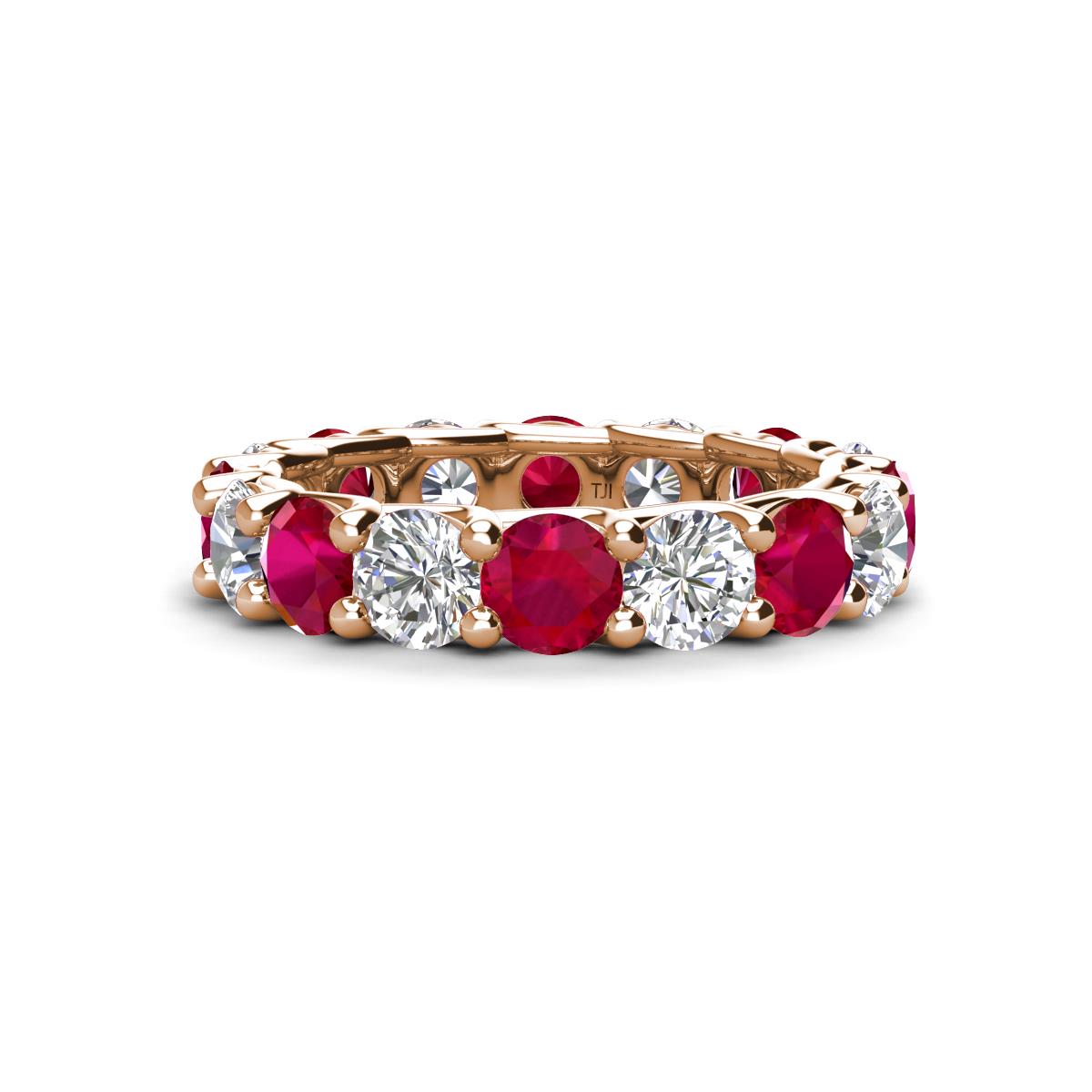 Laida 4.00 mm Ruby and Lab Grown Diamond Eternity Band 