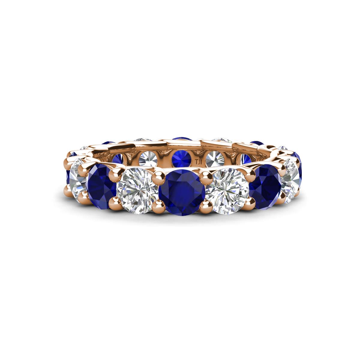 Laida 4.00 mm Blue Sapphire and Lab Grown Diamond Eternity Band 