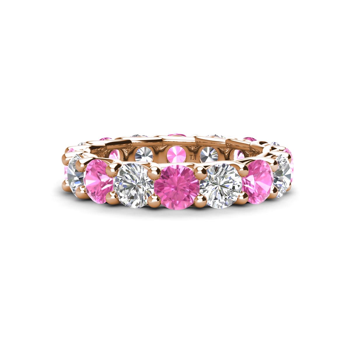 Laida 4.00 mm Pink Sapphire and Lab Grown Diamond Eternity Band 