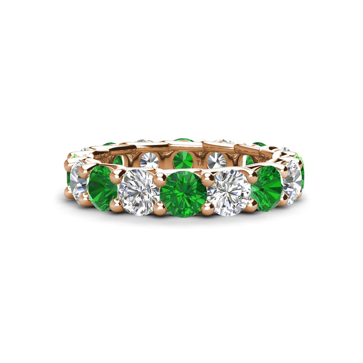Laida 4.00 mm Green Garnet and Lab Grown Diamond Eternity Band 