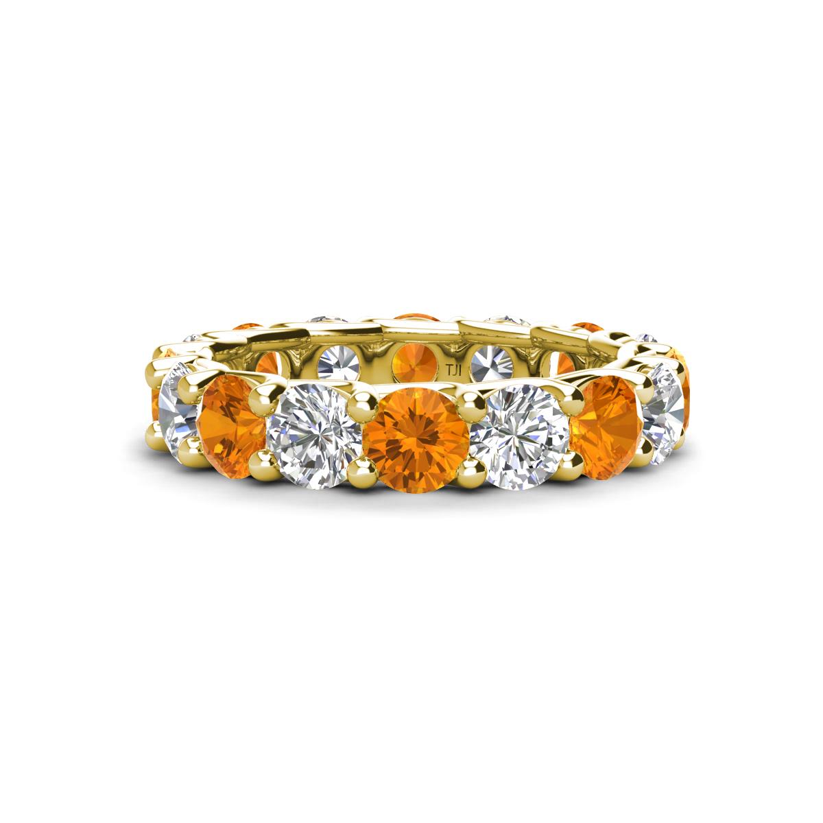 Laida 4.00 mm Citrine and Lab Grown Diamond Eternity Band 