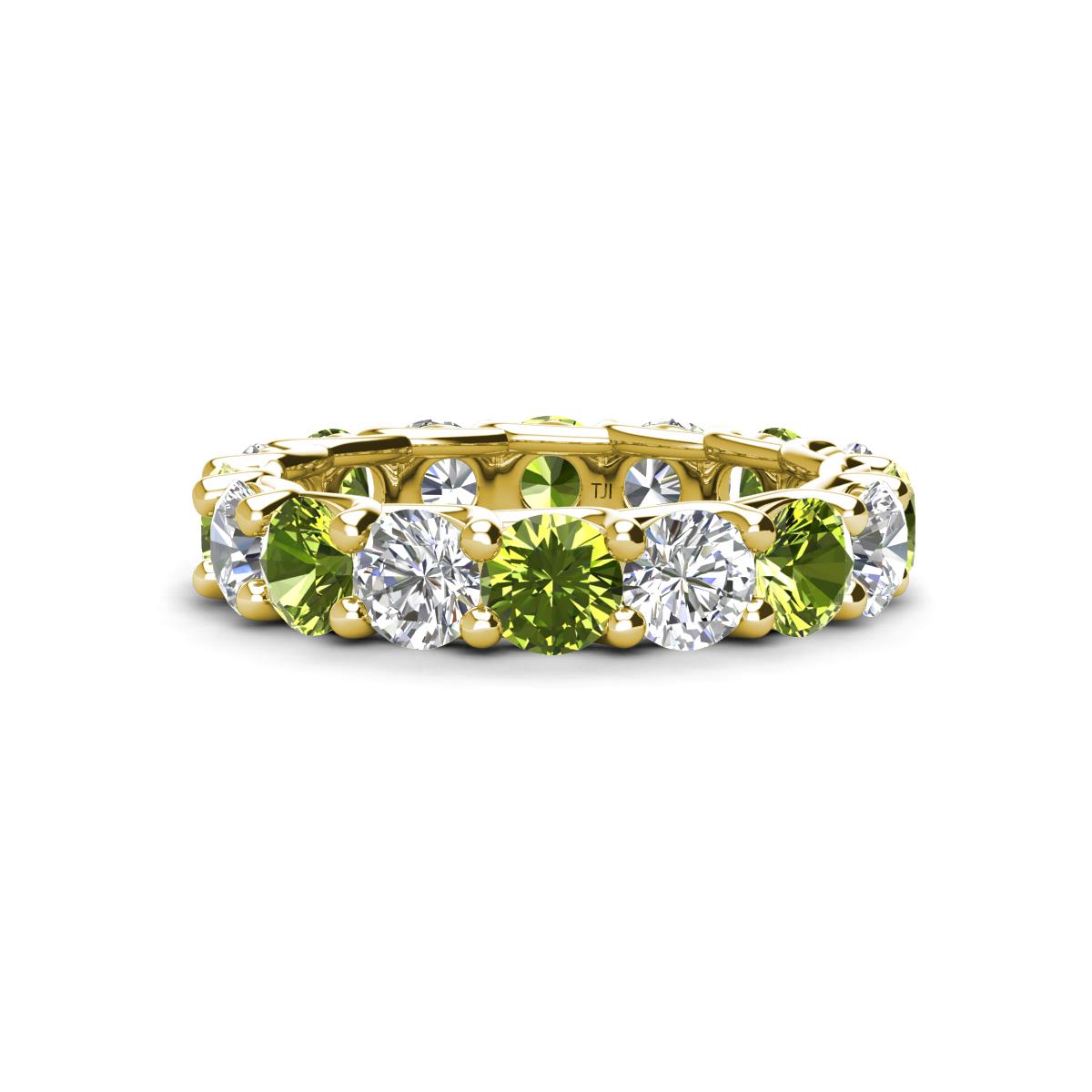Laida 4.00 mm Peridot and Lab Grown Diamond Eternity Band 