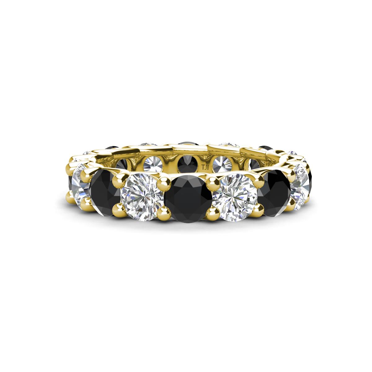 Laida 4.00 mm Black Diamond and Lab Grown Diamond Eternity Band 
