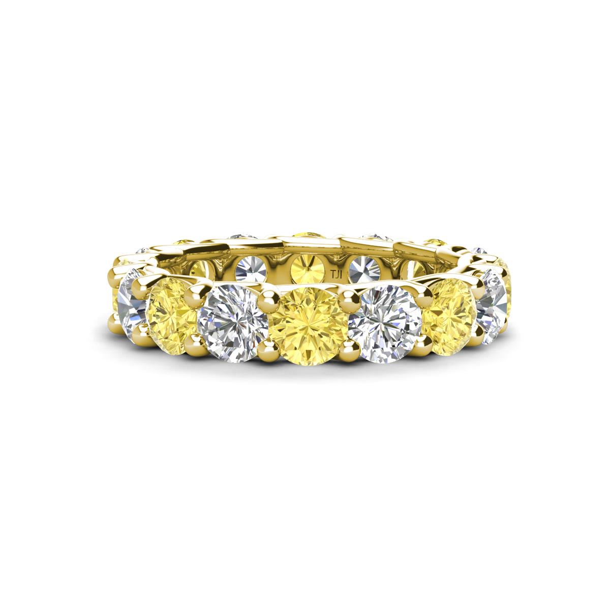 Laida 4.00 mm Yellow Sapphire and Lab Grown Diamond Eternity Band 