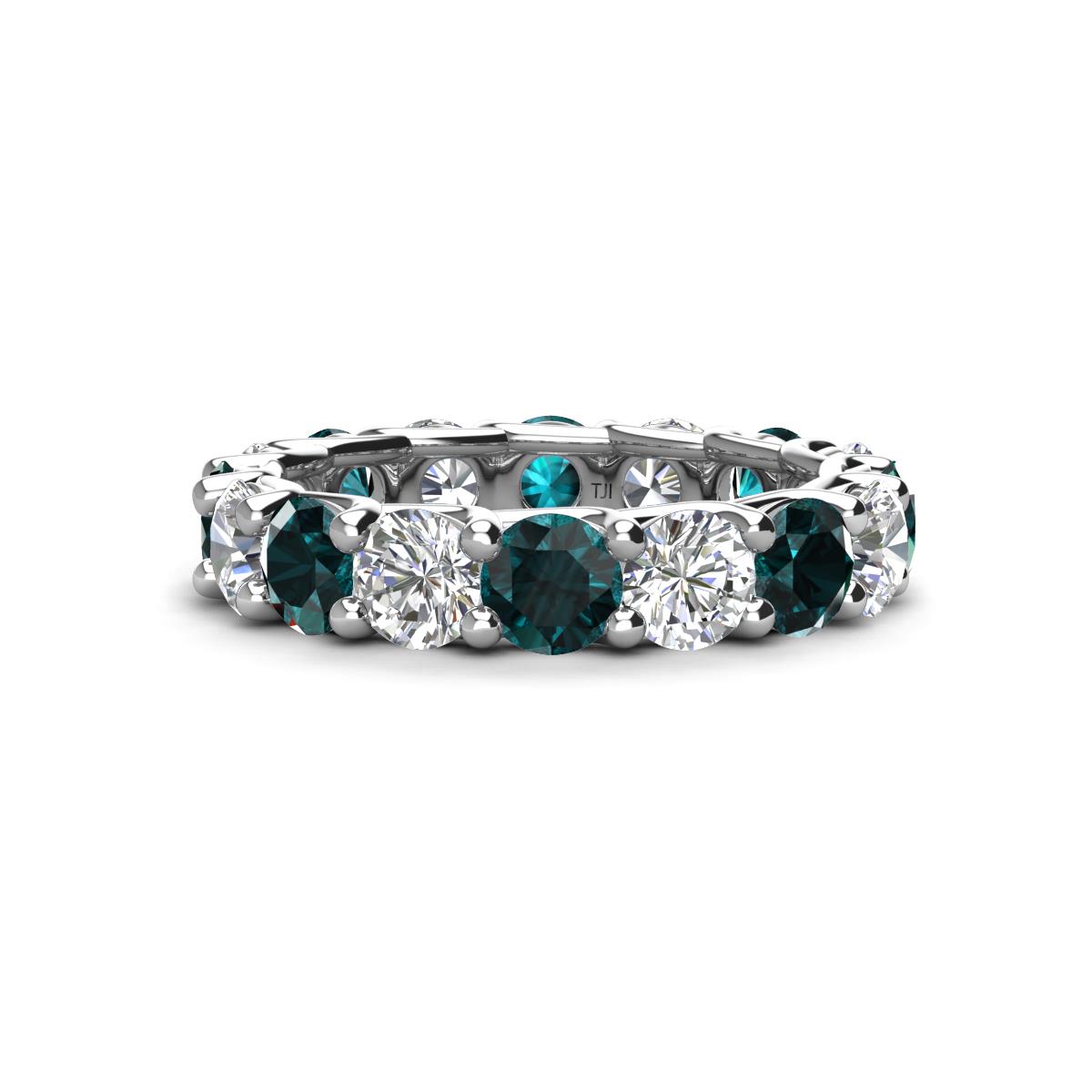 Laida 4.00 mm London Blue Topaz and Lab Grown Diamond Eternity Band 