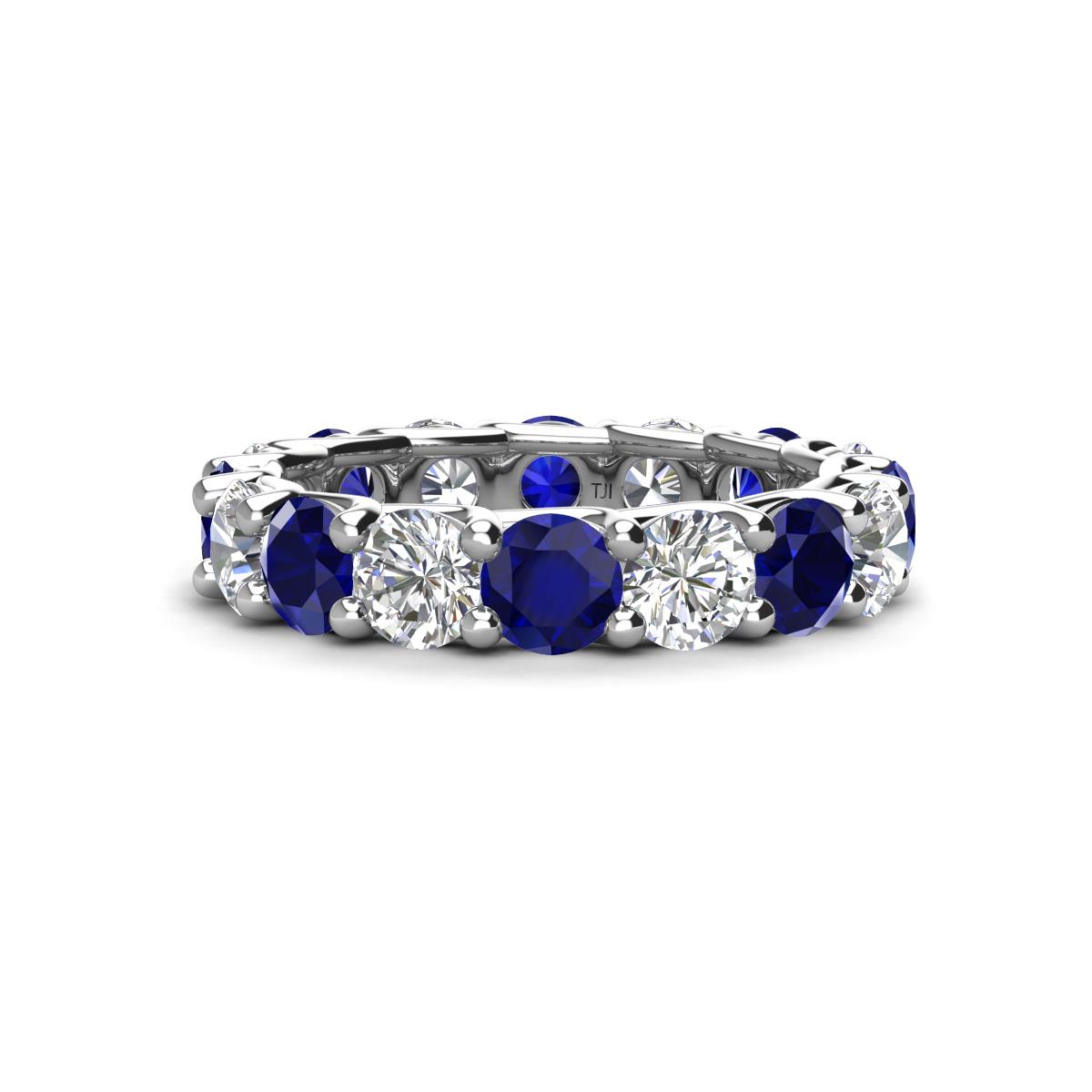 Laida 4.00 mm Blue Sapphire and Lab Grown Diamond Eternity Band 