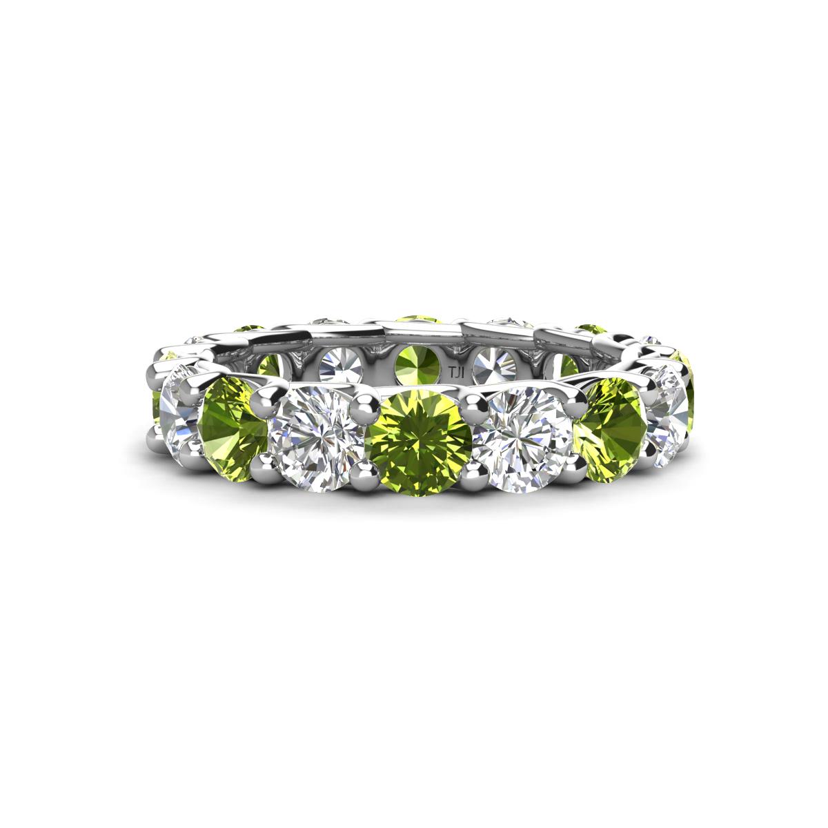 Laida 4.00 mm Peridot and Lab Grown Diamond Eternity Band 