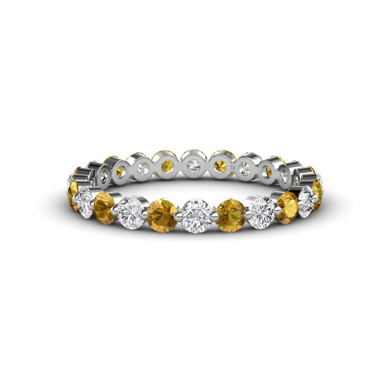 Valerie 3.00 mm Citrine and Lab Grown Diamond Eternity Band 