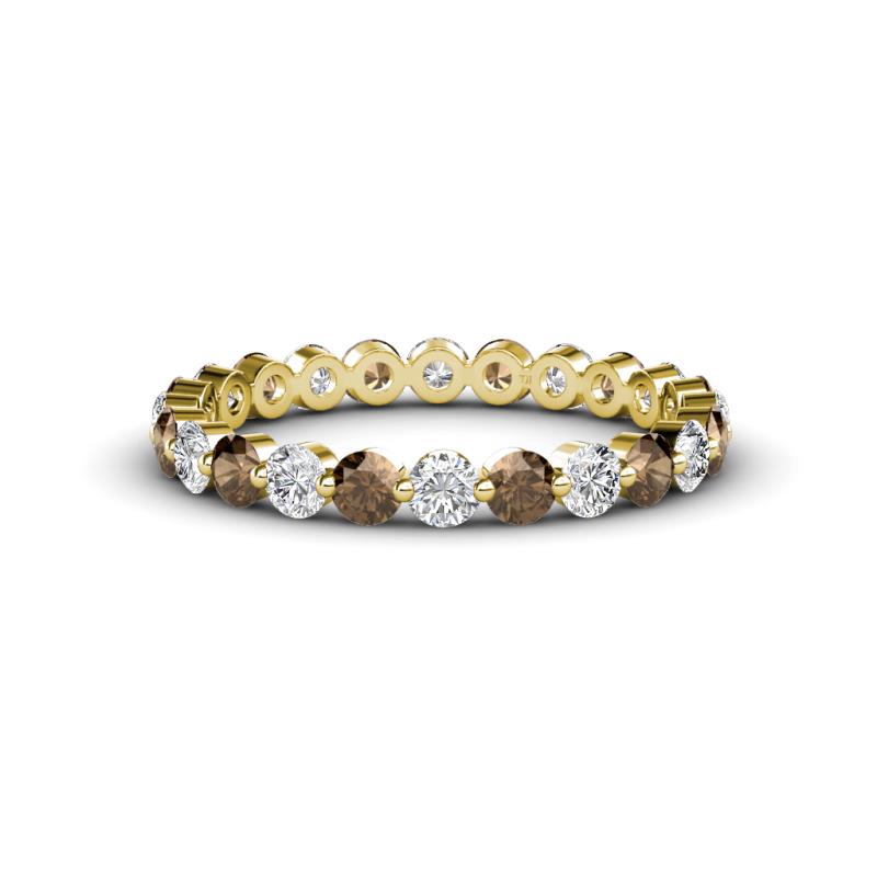 Valerie 3.00 mm Smoky Quartz and Lab Grown Diamond Eternity Band 