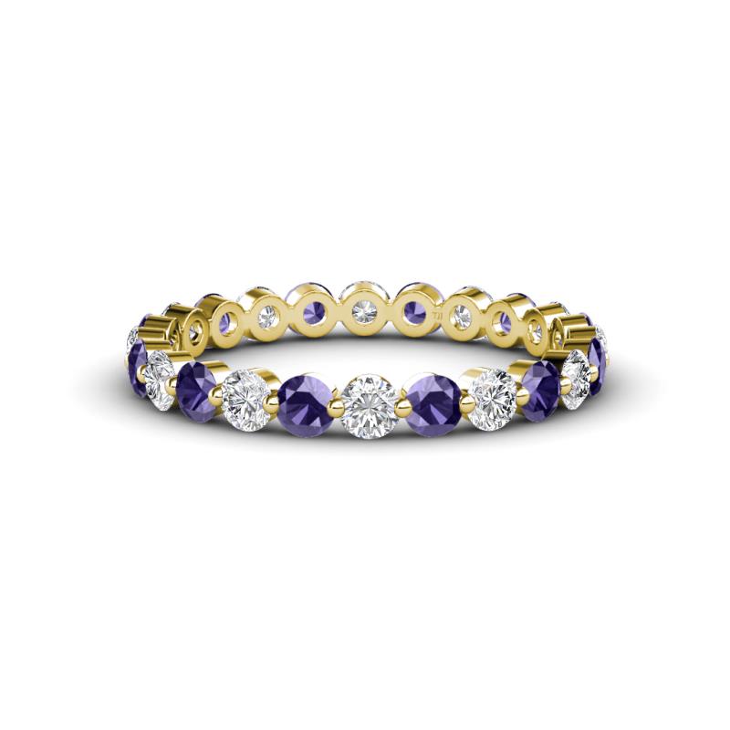 Valerie 3.00 mm Iolite and Lab Grown Diamond Eternity Band 