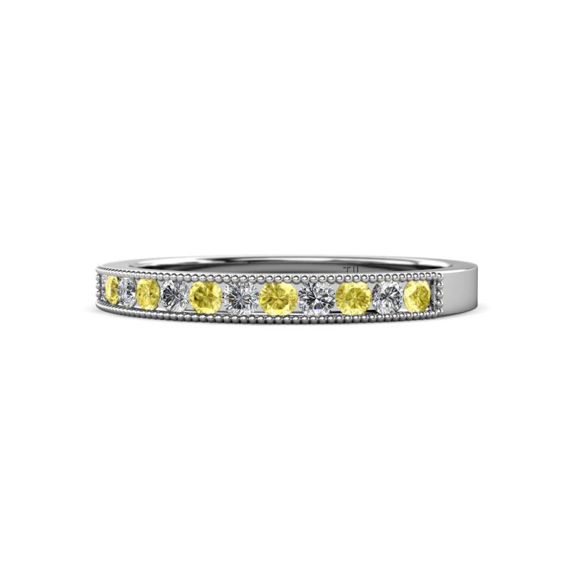 Ronia Yellow Sapphire and Lab Grown Diamond 12 Stone Wedding Band 