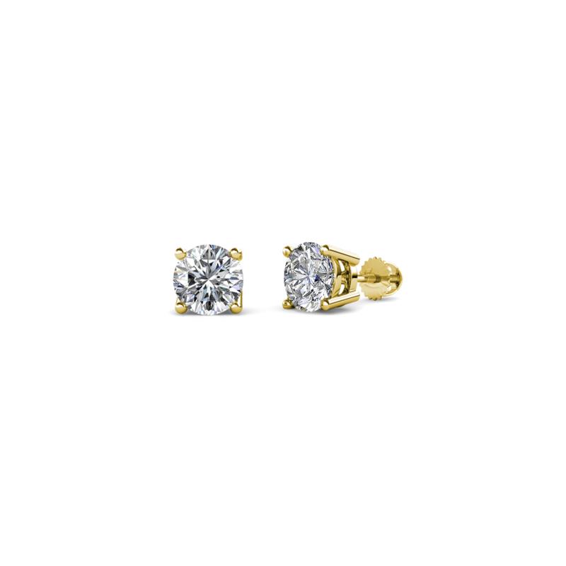 Alina Round Diamond 0.50 ctw (SI1/GH) Four Prongs Solitaire Stud Earrings 