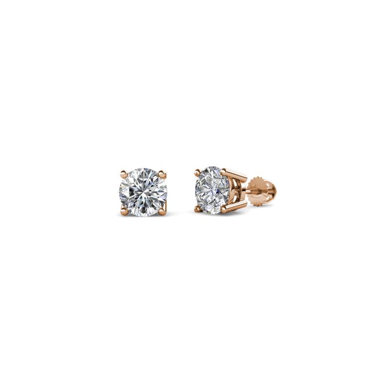 Alina Round Diamond 0.50 ctw (SI1/GH) Four Prongs Solitaire Stud Earrings 