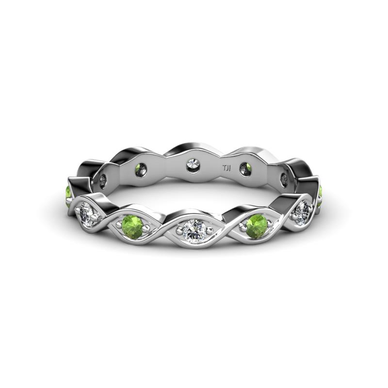 Breanna 1.70 mm Green Garnet and Lab Grown Diamond Eternity Band 