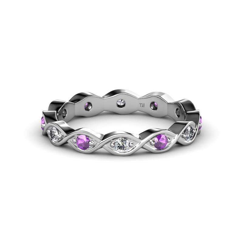Breanna 2.20 mm Amethyst and Lab Grown Diamond Eternity Band 